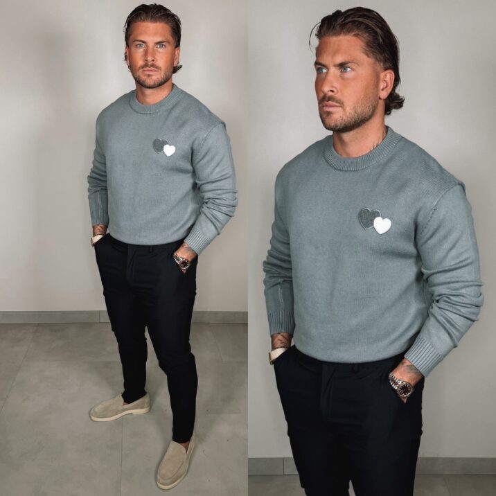 Hearts Sweater - Grey