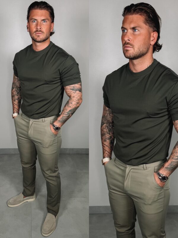 IMG_1586 Slim-Fit Glans T-Shirt - Khaki