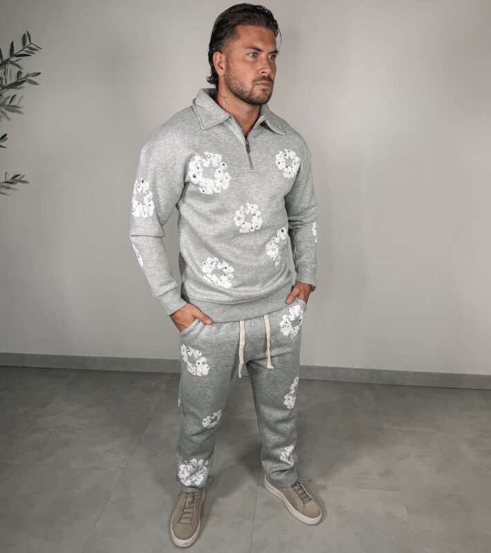 Inspired Flower Joggingsuit - Polo Grey
