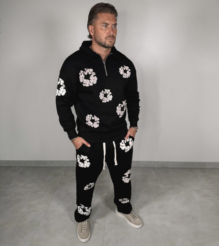 Inspired Flower Joggingsuit - Polo Black