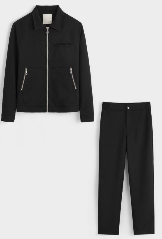 Elastische Zipper Suit - Black