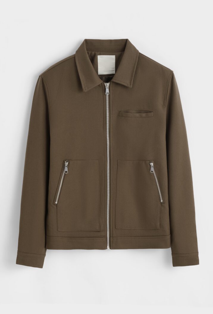 Elastische Zipper Suit - Choco