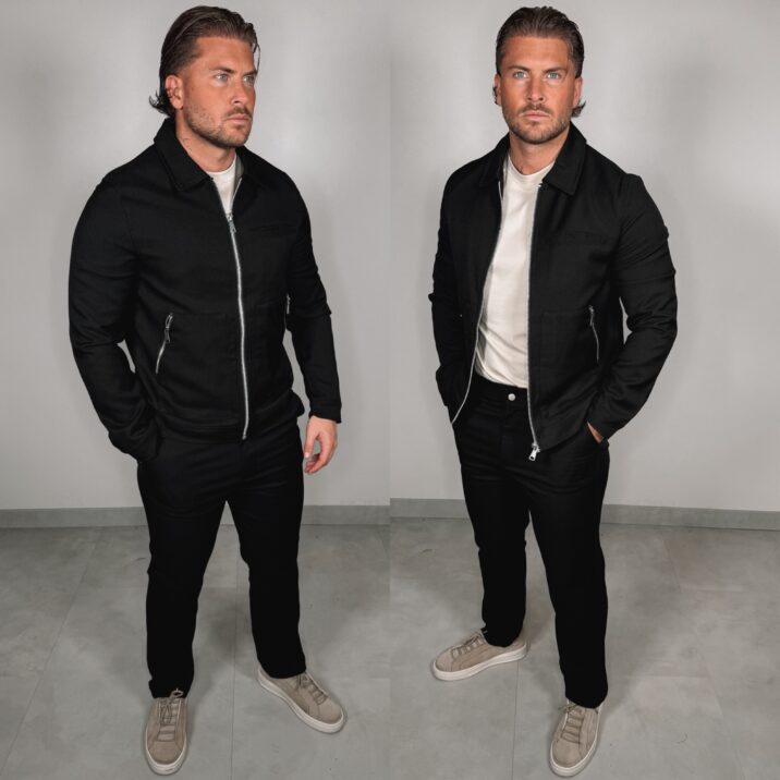 Elastische Zipper Suit - Black