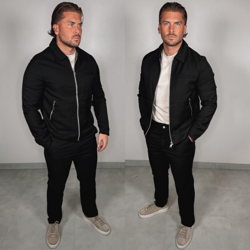 Elastische Zipper Suit - Black