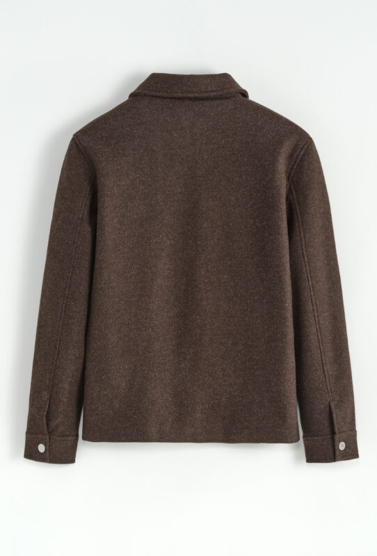 Elastische Wool Zipper Jacket - Brown