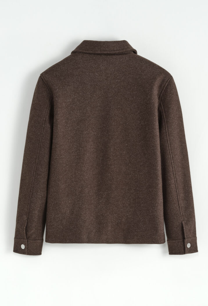 Elastische Wool Zipper Jacket - Brown