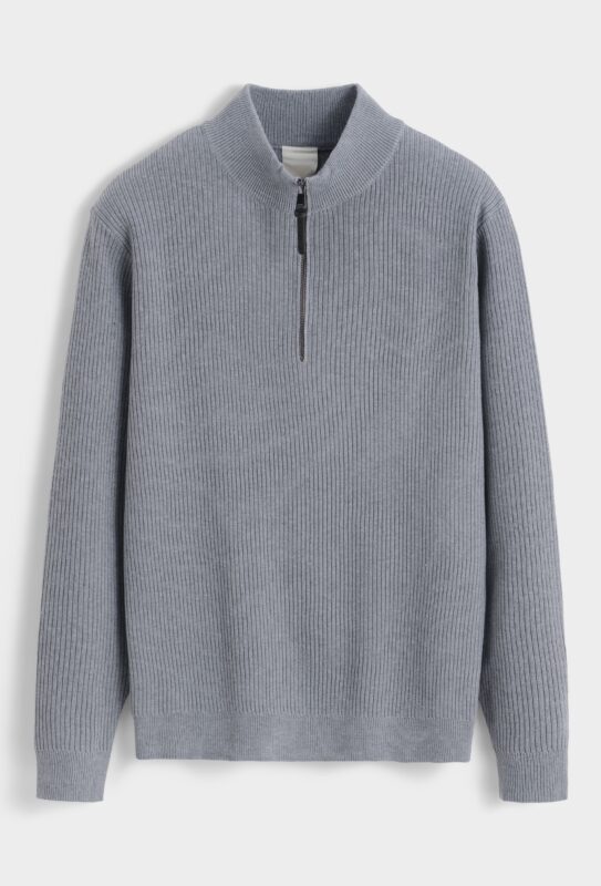 Quarter Zip Sweater - Grey