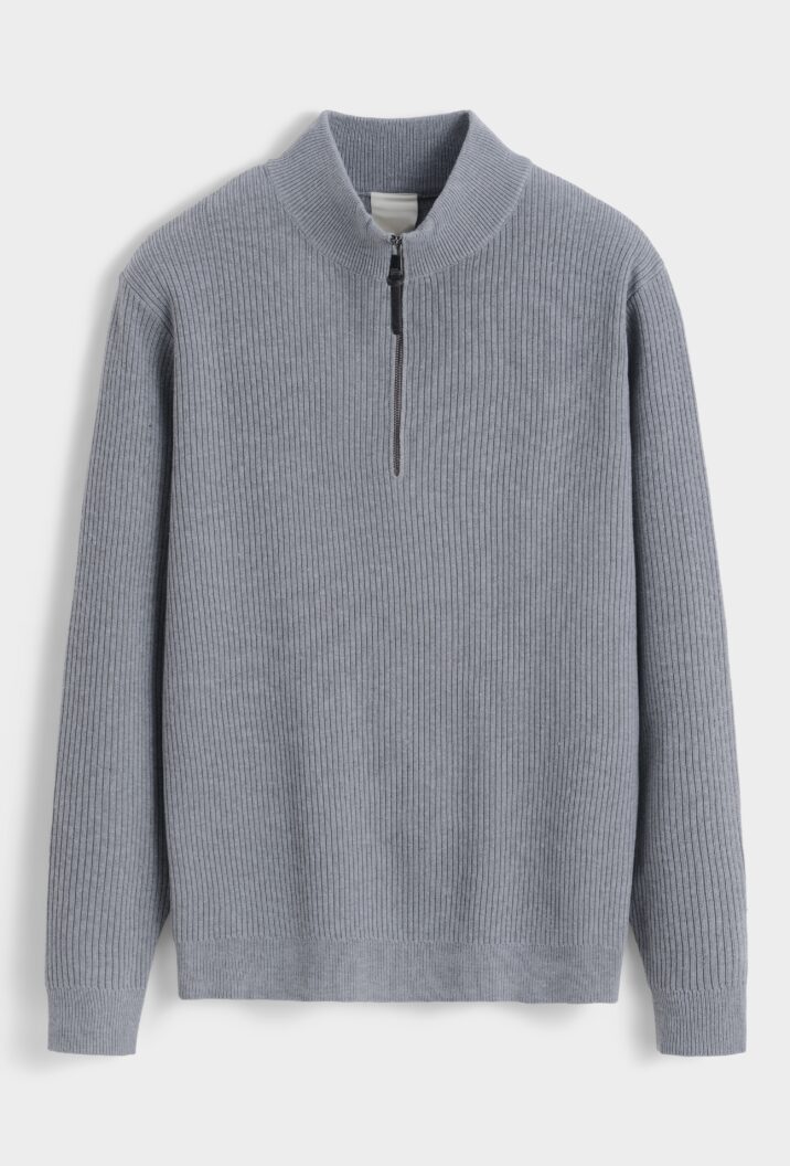 Quarter Zip Sweater - Grey