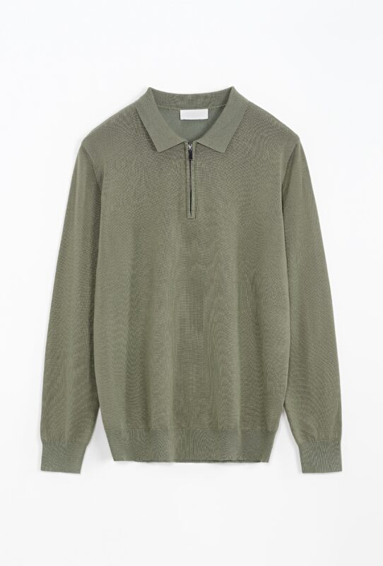 The New Zipper Longsleeve - Khaki
