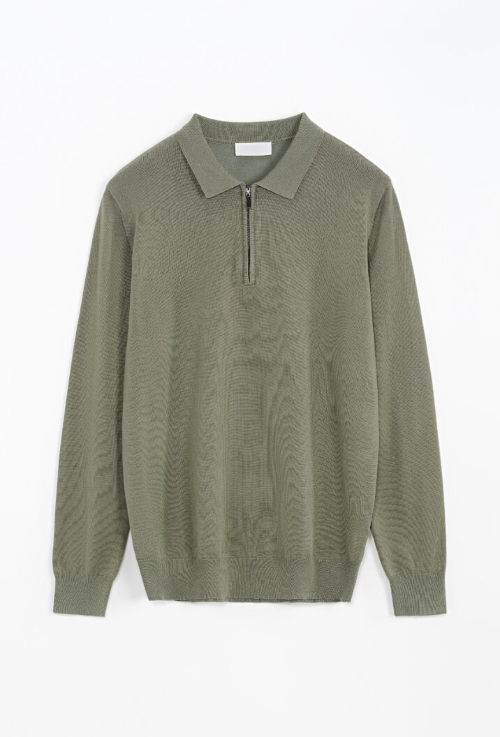 The New Zipper Longsleeve - Khaki