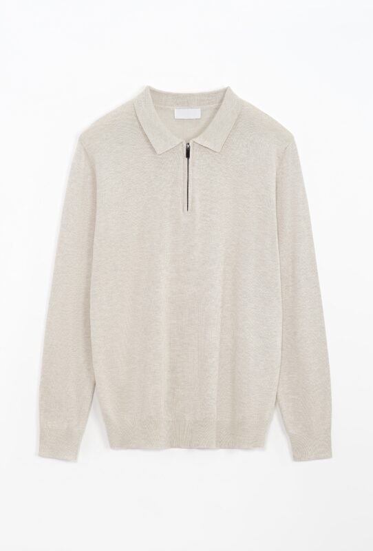 The New Zipper Longsleeve - Beige