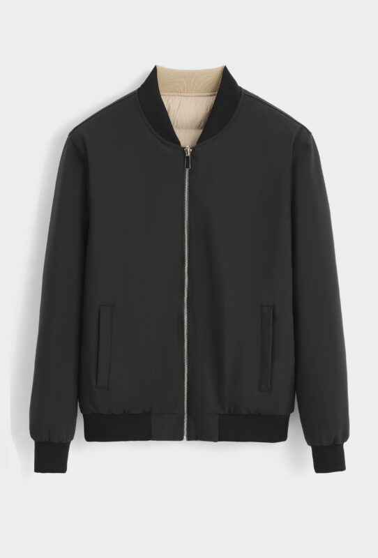 Padded Bomber - Black/Beige