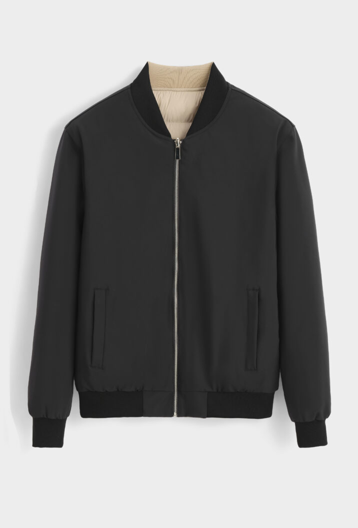 Padded Bomber - Black/Beige