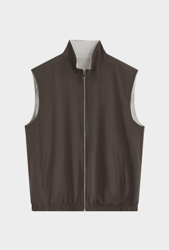 The New Reversible Bodywarmer - Choco/Beige