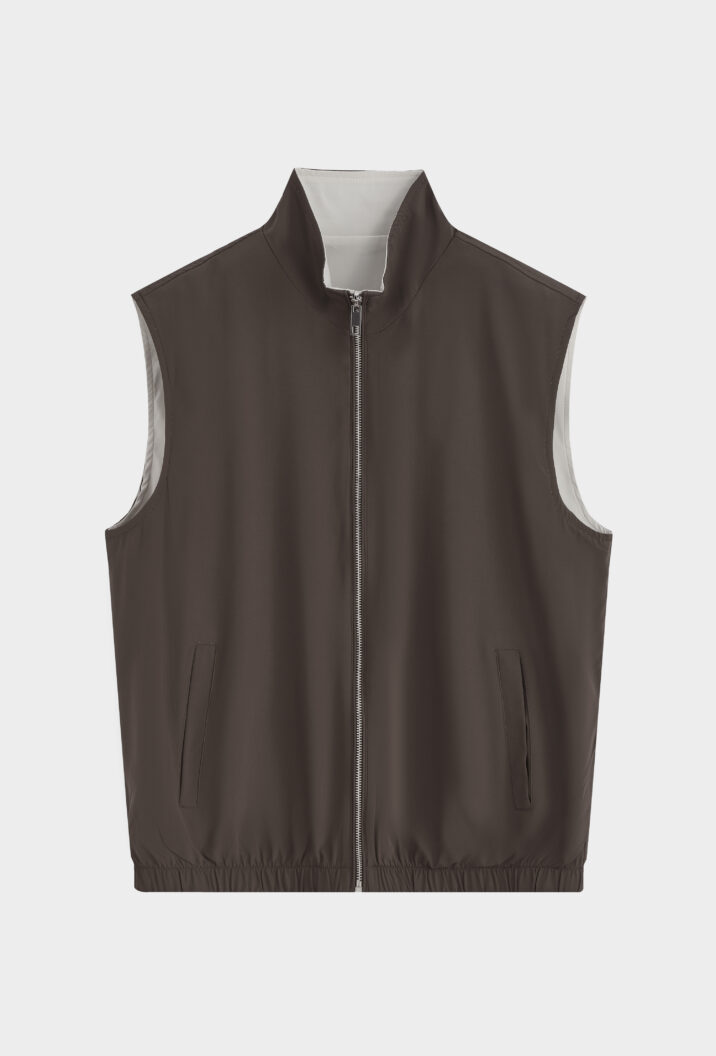 The New Reversible Bodywarmer - Choco/Beige