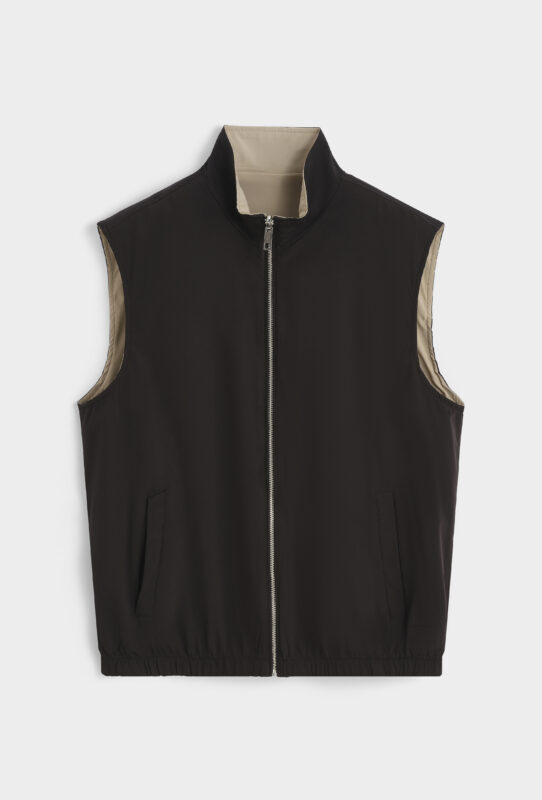 The New Reversible Bodywarmer - Black/Beige