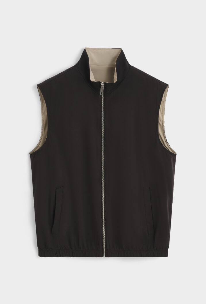 The New Reversible Bodywarmer - Black/Beige