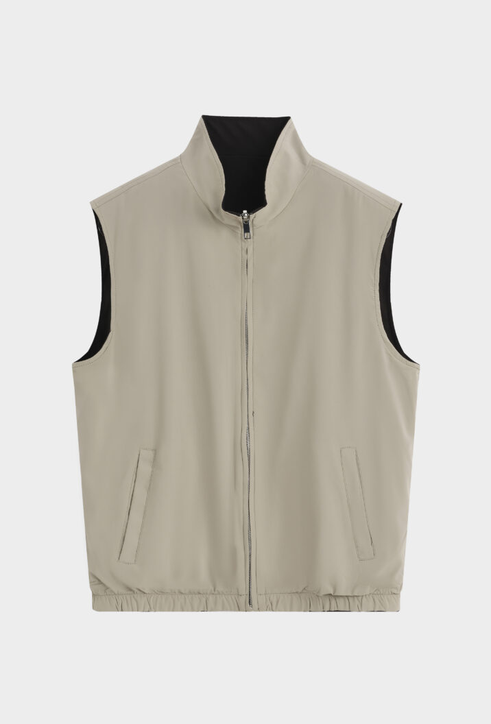The New Reversible Bodywarmer - Black/Beige