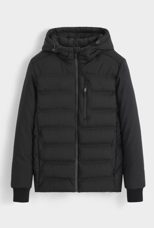 Hooded Padded Jacket - Black