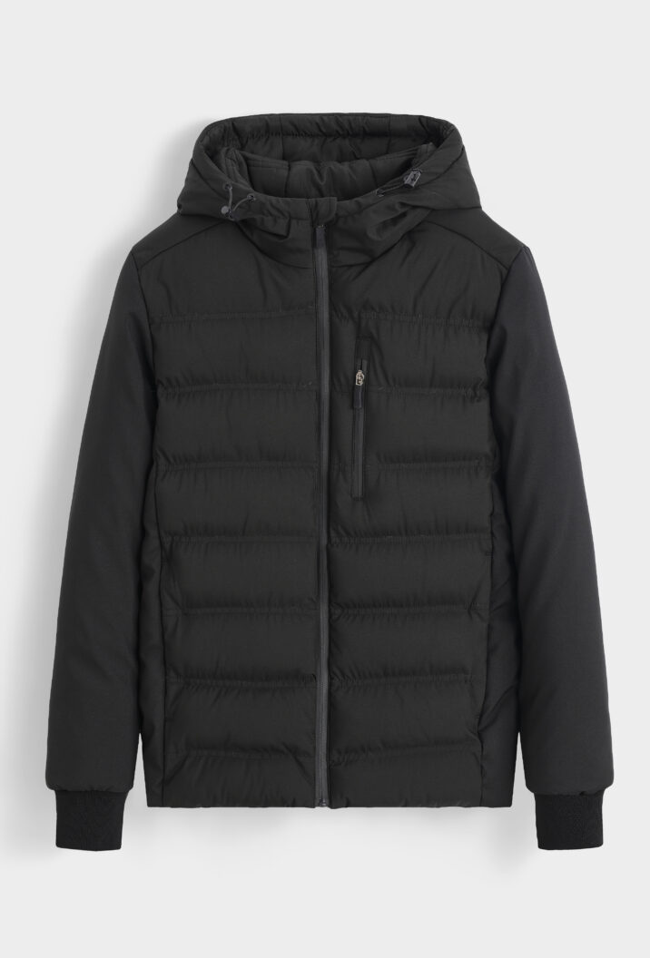Hooded Padded Jacket - Black
