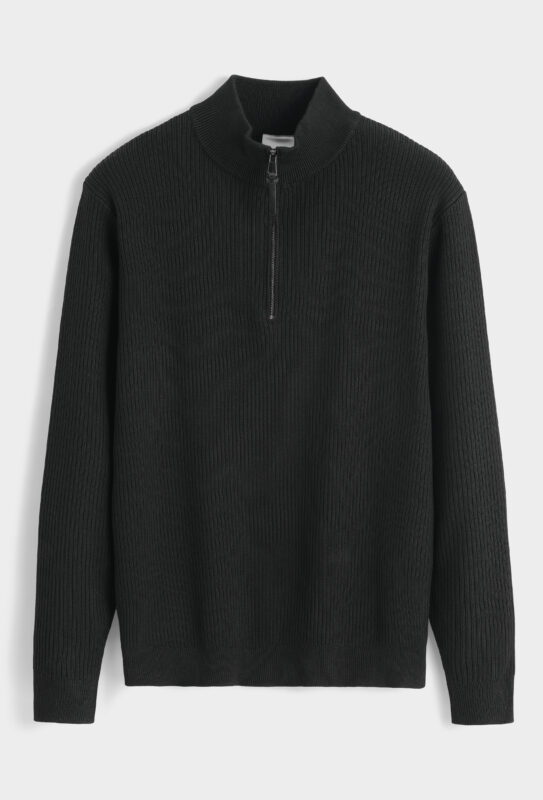 Quarter Zip Sweater - Black