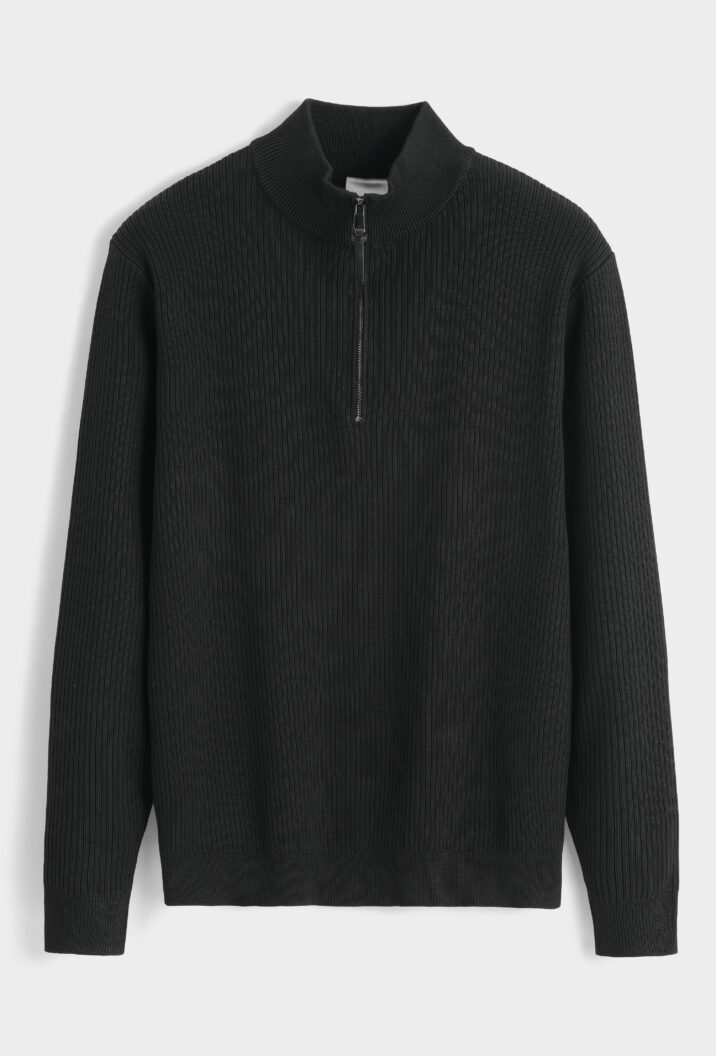 Quarter Zip Sweater - Black