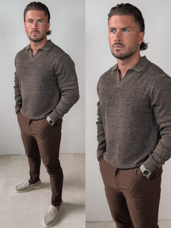 IMG_3137 Knitted Polo Sweater - Choco