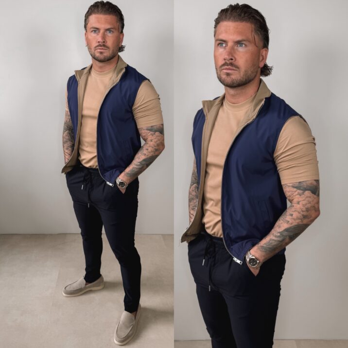 The New Reversible Bodywarmer - Navy/Camel