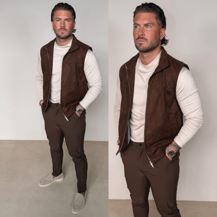 Suede Bodywarmer - Choco