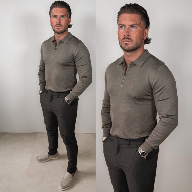 The New Zipper Longsleeve - Khaki