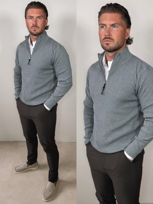 IMG_3146 Quarter Zip Sweater - Grey