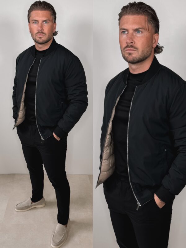 IMG_3151 Padded Bomber - Black/Beige