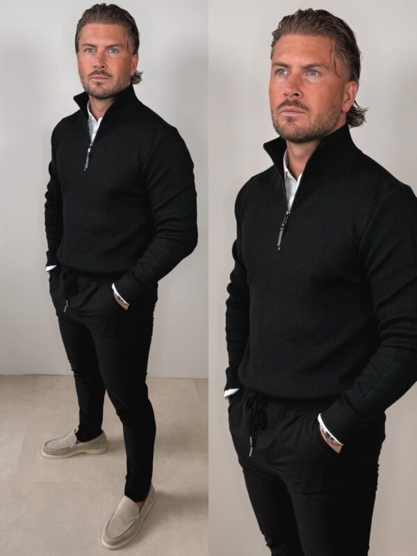 IMG_3157 Quarter Zip Sweater - Black