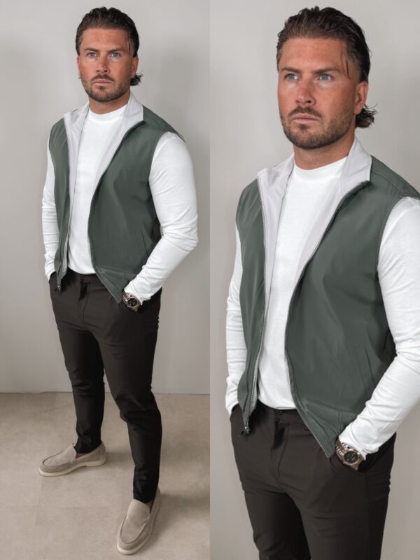 IMG_3159 5 The New Reversible Bodywarmer - Khaki/Beige