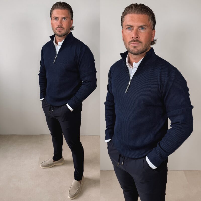 Quarter Zip Sweater - Navy