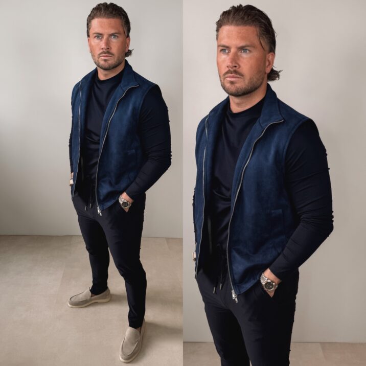 Suede Bodywarmer - Navy