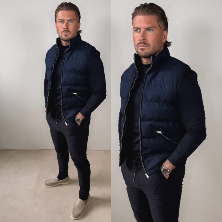 Manilo Suede Bodywarmer - Navy