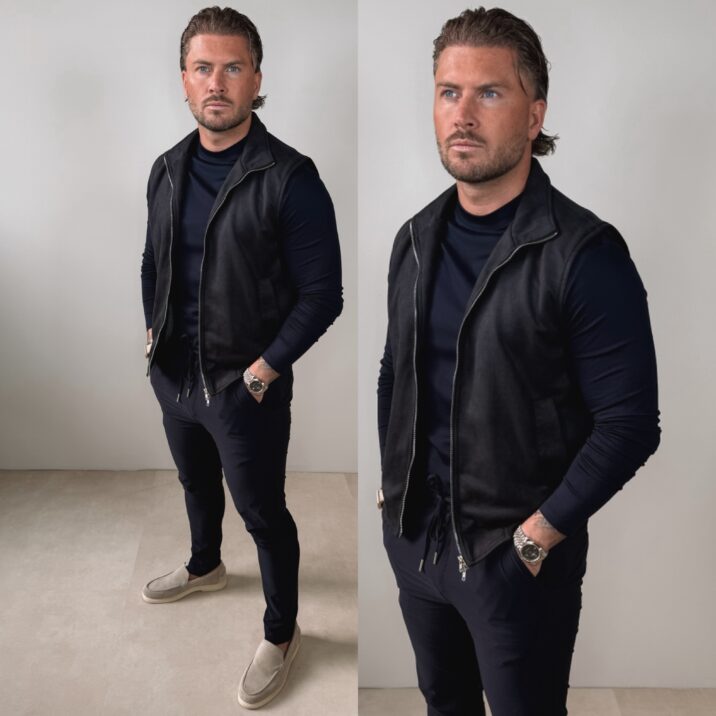 Suede Bodywarmer - darkblue