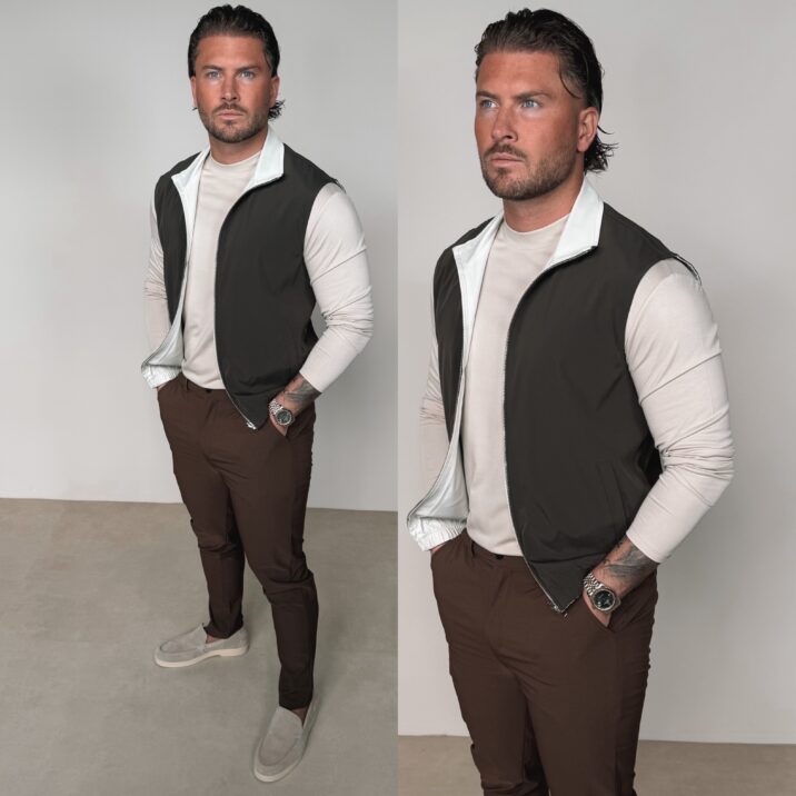 The New Reversible Bodywarmer - Choco/Beige