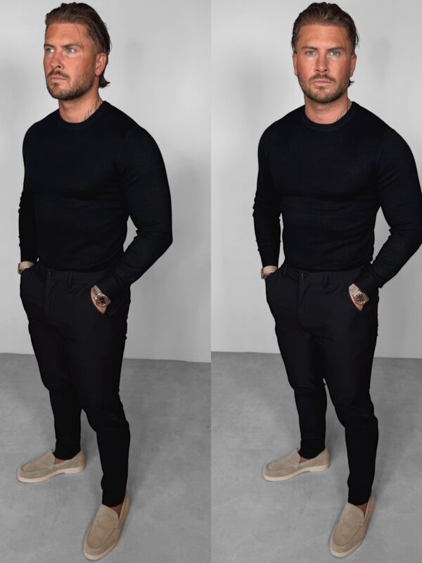 IMG_7108 Basic Knit Sweater - Navy