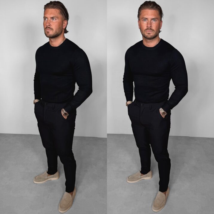 Basic Knit Sweater - Navy