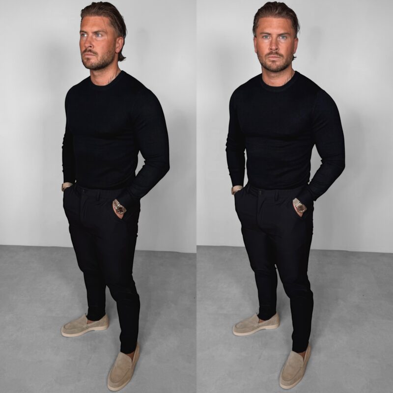 Basic Knit Sweater - Navy