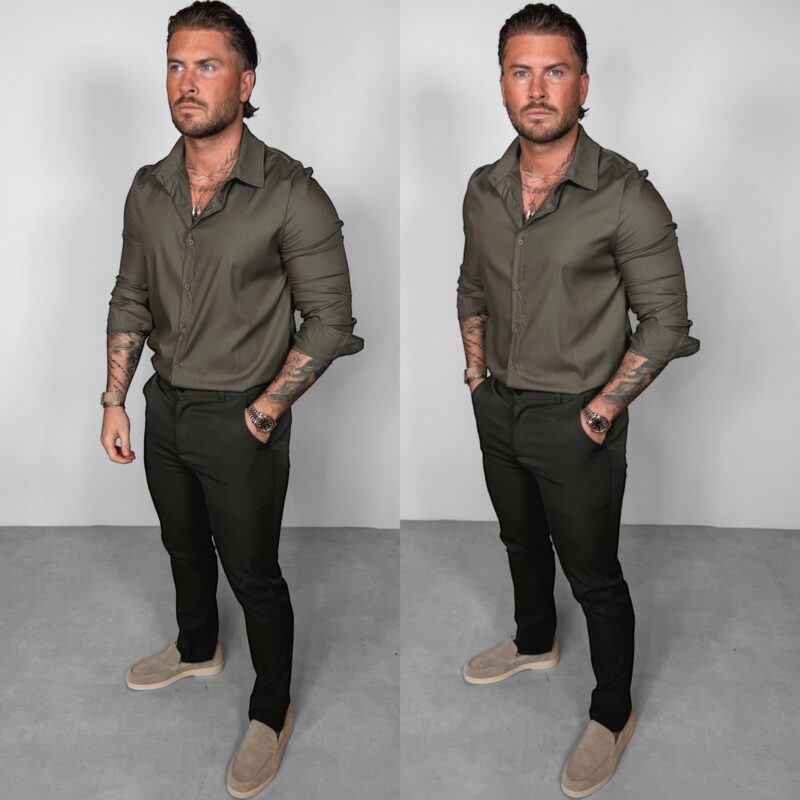 Manilo Glans Blouse - Khaki