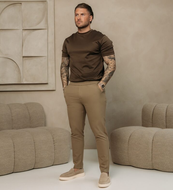 Double Mercerized Glans T-shirt - Coffee