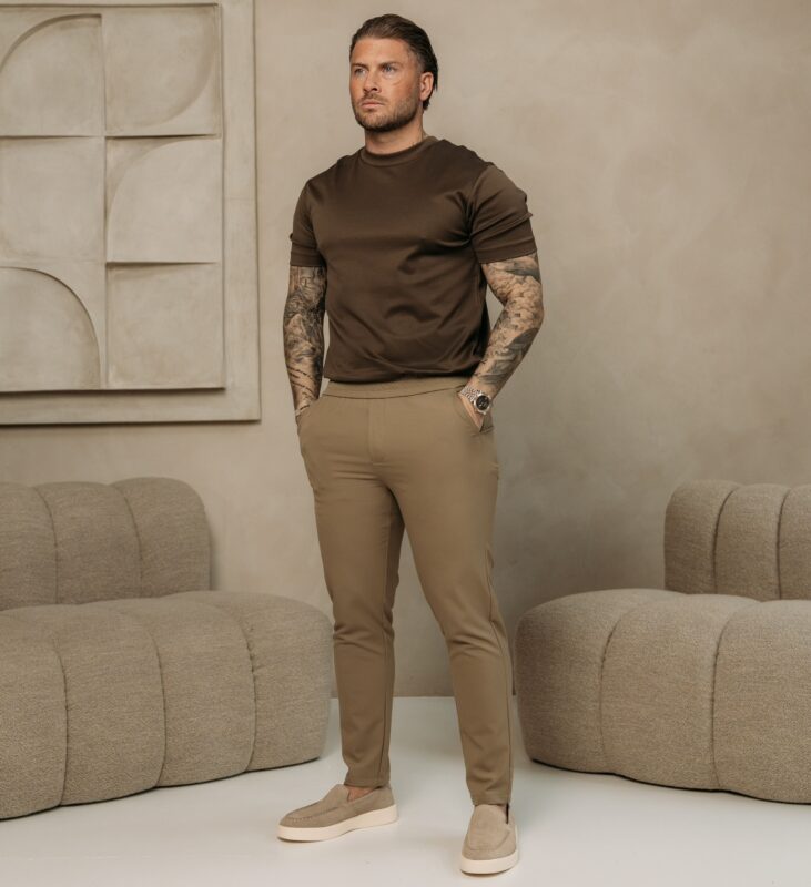 Double Mercerized Glans T-shirt - Coffee