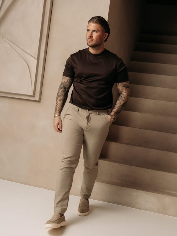 Double Mercerized Glans T-shirt - Dark Brown