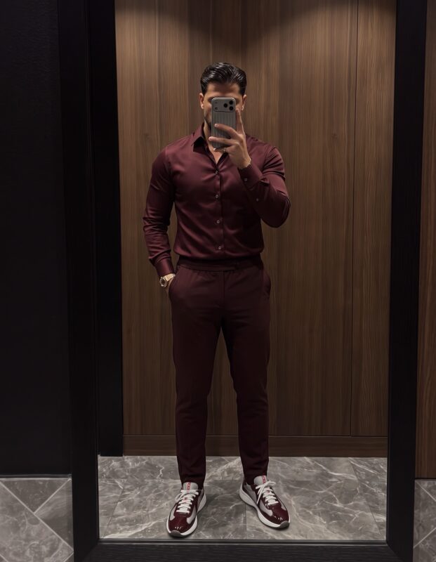 Premium Manilo Double Mercerized Blouse - Burgundy