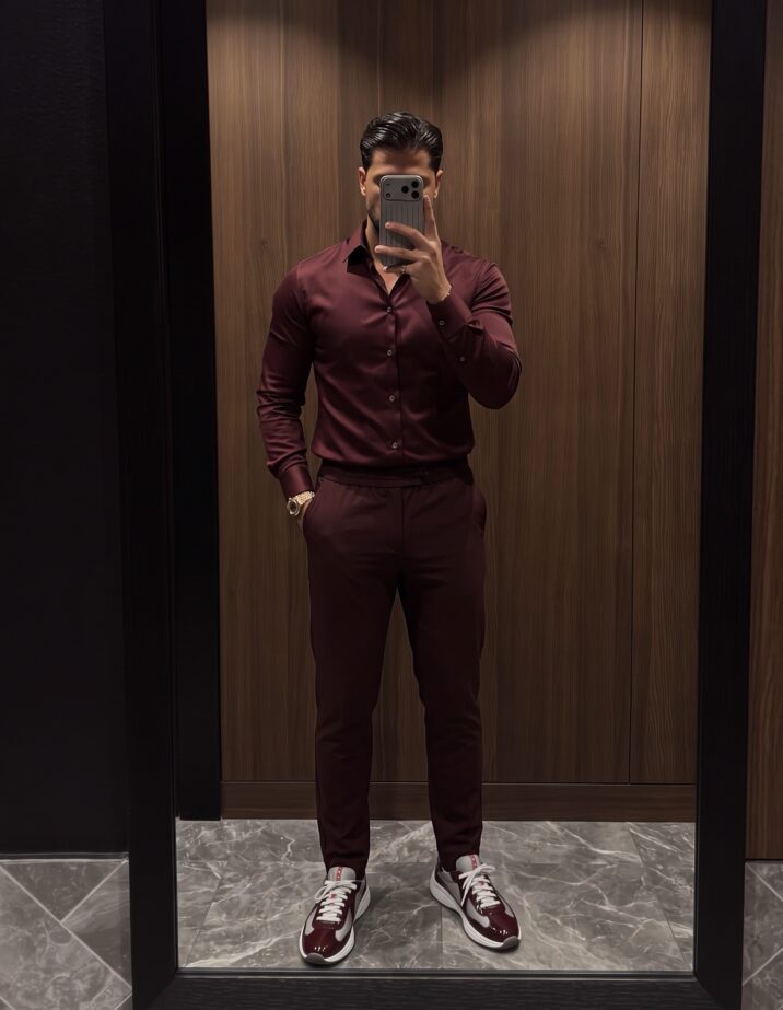 Premium Manilo Double Mercerized Blouse - Burgundy