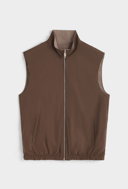 Linnen Reversible Bodywarmer - Choco