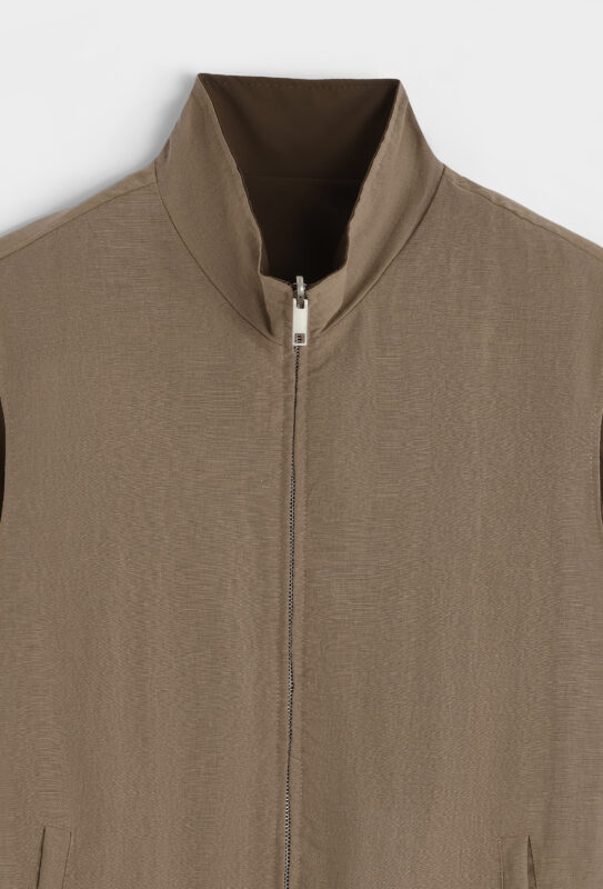 Linnen Reversible Bodywarmer - Choco